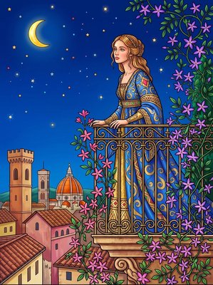 Finished example of the Color by Number page: Jasmine