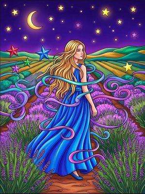 Finished example of the Color by Number page: Lavender Haze