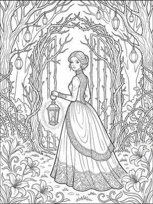 Finished example of the Color by Number page: Lily