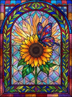 Finished example of the Color by Number page: Daisy Perch in the Hills