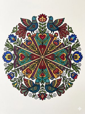 Finished example of the Color by Number page: Celtic Knots