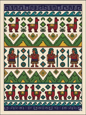 Finished example of the Color by Number page: Persian Medallion