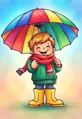 Finished example of the Color by Number page: Cozy Walk