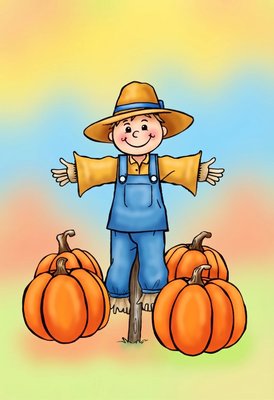Finished example of the Color by Number page: Harvest Moon