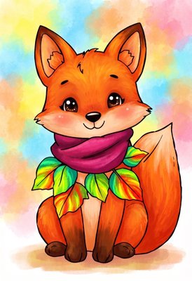 Finished example of the Color by Number page: Leaf Scarf