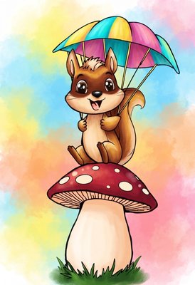 Finished example of the Color by Number page: Leaf Glider