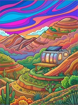 Finished example of the Color by Number page: Andes Foothill Eco Pod
