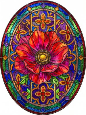 Finished example of the Color by Number page: Anemone