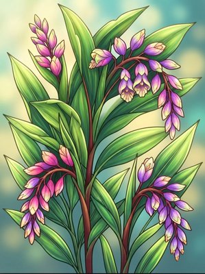 Finished example of the Color by Number page: Shell Ginger