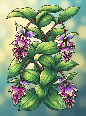 Finished example of the Color by Number page: Rose Grape