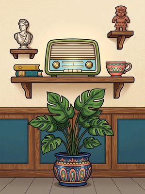 Finished example of the Color by Number page: Cozy
