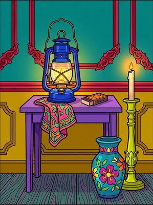 Finished example of the Color by Number page: Glow