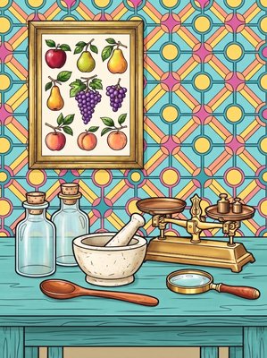 Finished example of the Color by Number page: Remedies