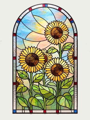 Finished example of the Color by Number page: Sunflowers