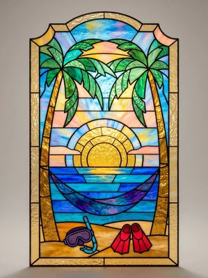 Finished example of the Color by Number page: Palms