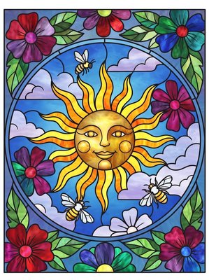 Finished example of the Color by Number page: Summer Sky