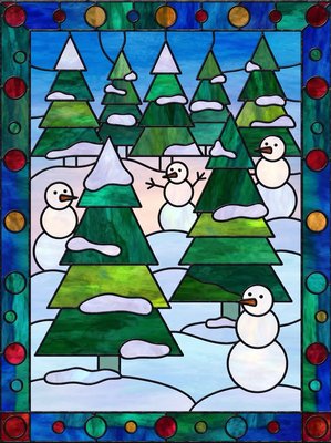 Finished example of the Color by Number page: Pine Trees