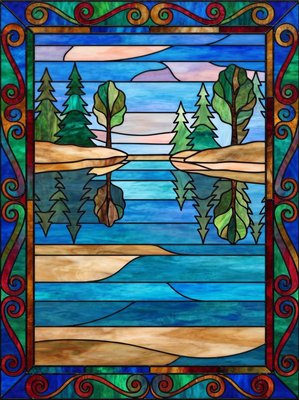 Finished example of the Color by Number page: Frozen Lake