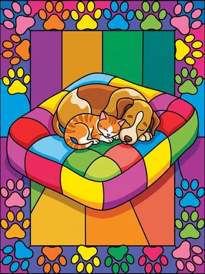 Finished example of the Color by Number page: Sweet Dreams