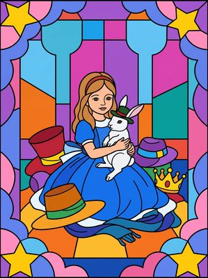 Finished example of the Color by Number page: Dress-Up Fun