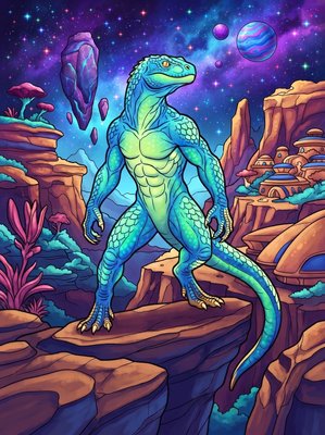 Finished example of the Color by Number page: Arakthos Watcher