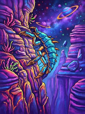 Finished example of the Color by Number page: Rock Crawler