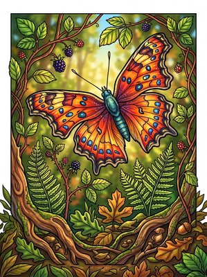 Finished example of the Color by Number page: Comma