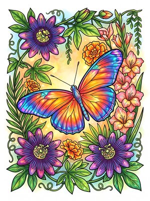 Finished example of the Color by Number page: Julia
