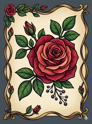 Finished example of the Color by Number page: June Love