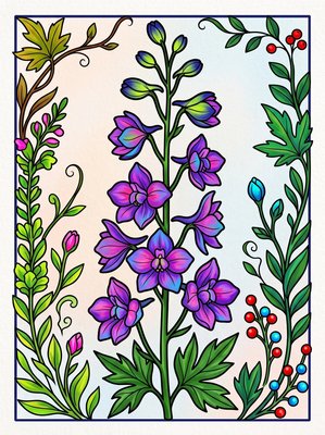 Finished example of the Color by Number page: July Positivity