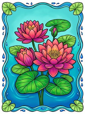 Finished example of the Color by Number page: July Peace