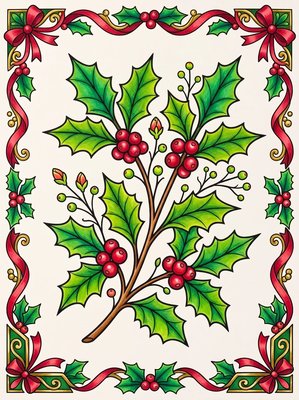 Finished example of the Color by Number page: December Hope