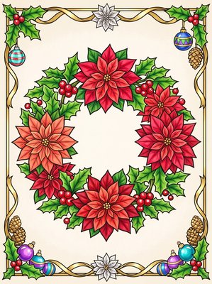 Finished example of the Color by Number page: Winter Renewal