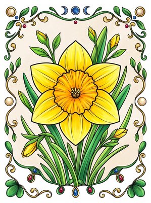 Finished example of the Color by Number page: March Renewal