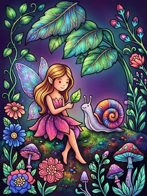 Finished example of the Color by Number page: Lily Frog