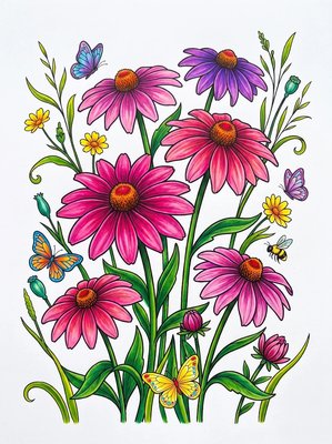 Finished example of the Color by Number page: Prairie Gold