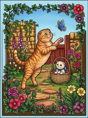 Finished example of the Color by Number page: Butterfly!