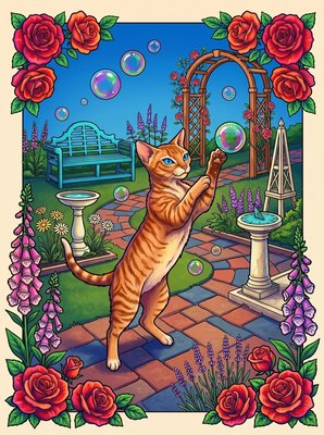 Finished example of the Color by Number page: Bubble Pop