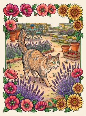 Finished example of the Color by Number page: Bee Buzz