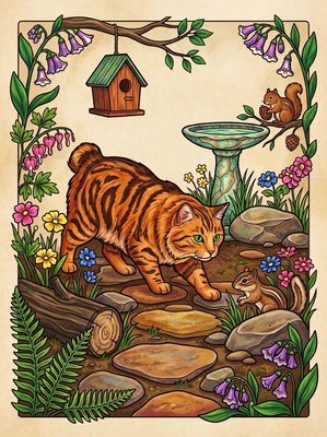 Finished example of the Color by Number page: Chipmunk!