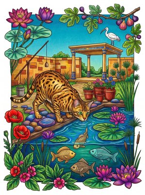 Finished example of the Color by Number page: Fish Watch