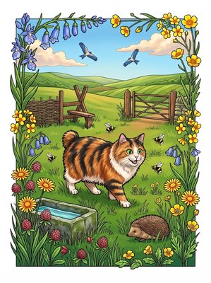 Finished example of the Color by Number page: Bumble Fun