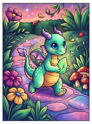 Finished example of the Color by Number page: Carrying It Home