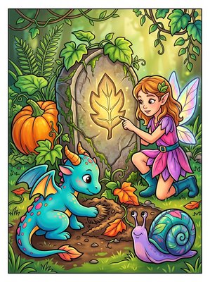 Finished example of the Color by Number page: The Stone Marker