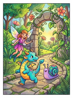 Finished example of the Color by Number page: The Ancient Path