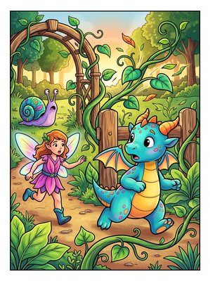 Finished example of the Color by Number page: Vine on the Move