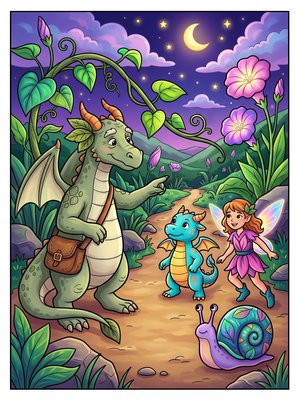 Finished example of the Color by Number page: Moonflower Garden