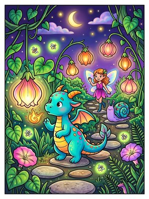 Finished example of the Color by Number page: Lighting the Way