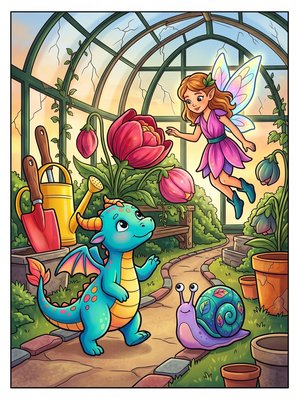 Finished example of the Color by Number page: Sleeping Flowers