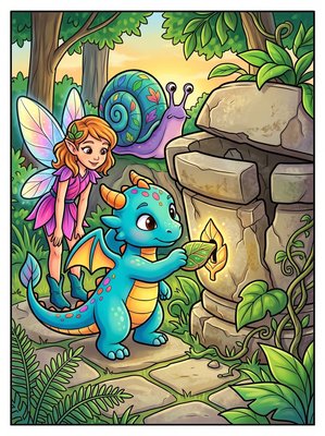 Finished example of the Color by Number page: The Planter Opens